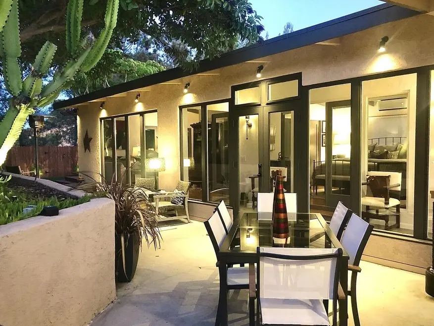 Lillian rear patio at dusk